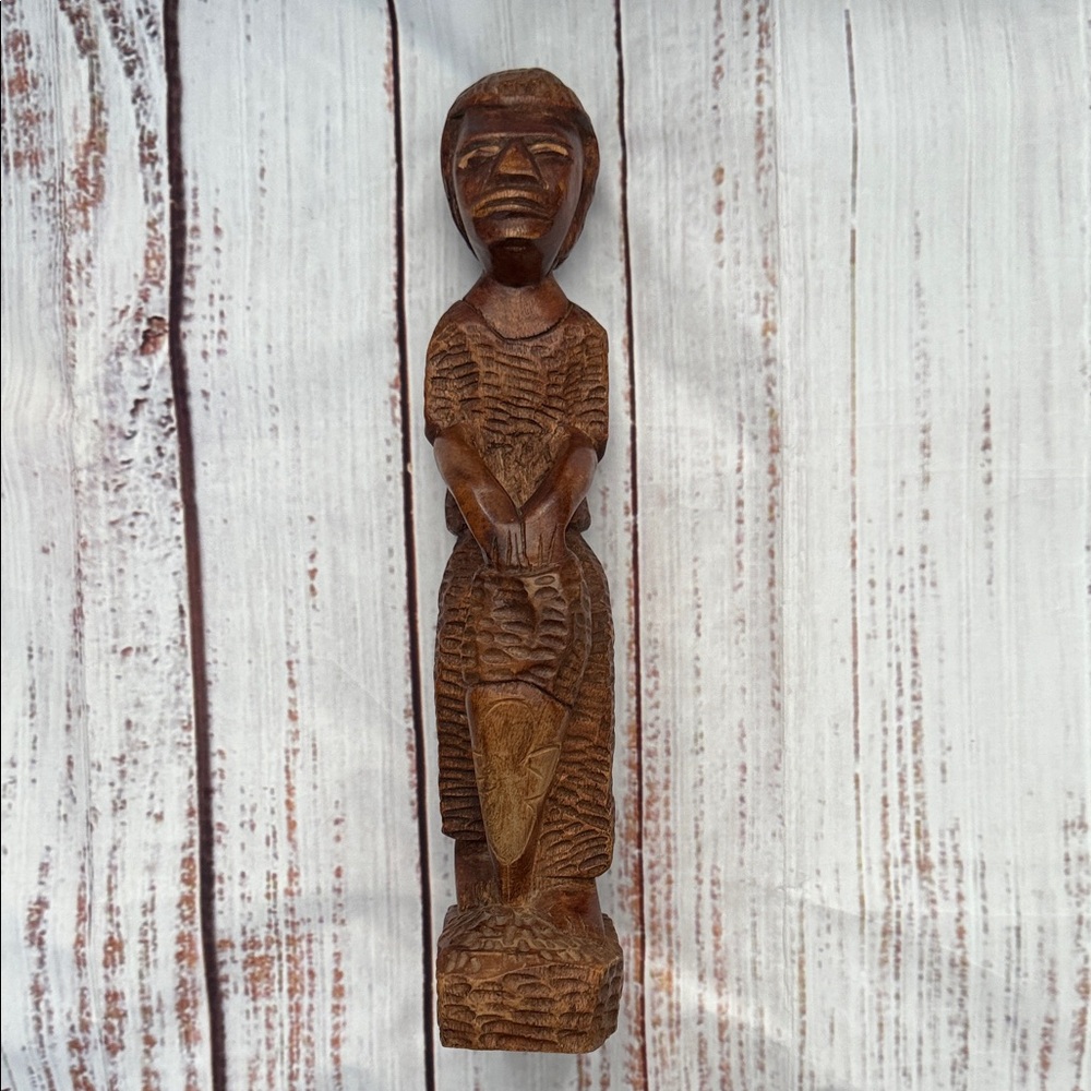 Vintage Handcrafted Wooden African Sculpture